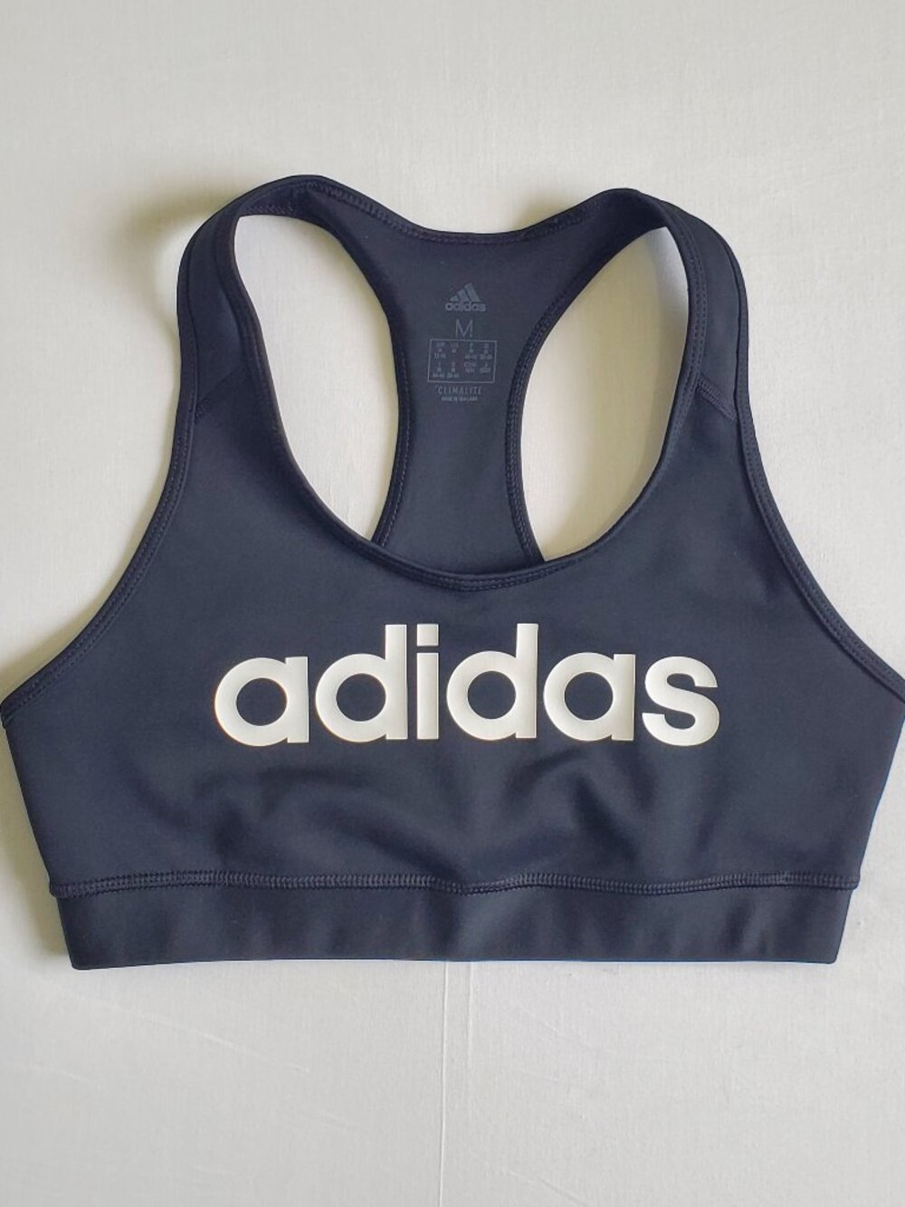 adidas Black Graphic Racerback Sports Bra Size Medium
